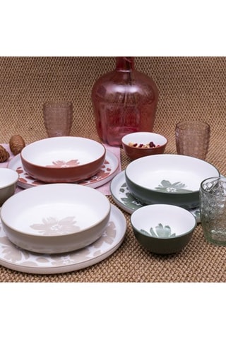 6 assiettes creuses en porcelaine Hanae