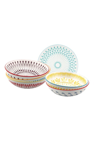 6 assiettes creuses en porcelaine Kyoto - 21 cm