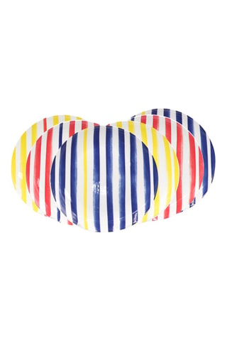6 assiettes plates en porcelaine Le petit Cabanon - 26,5 cm