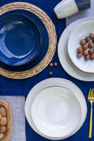 6 assiettes creuses en céramique Oia - 20,5 cm