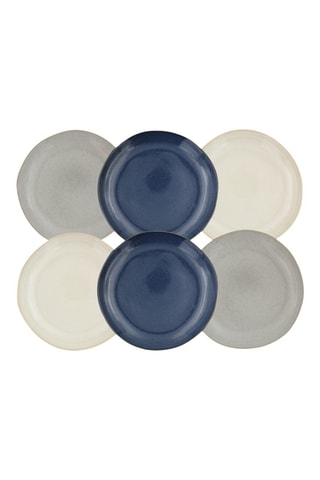 6 assiettes plates en céramique Oia - 26 cm