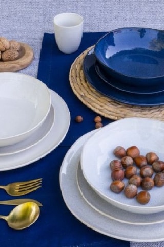 6 assiettes plates en céramique Oia - 26 cm