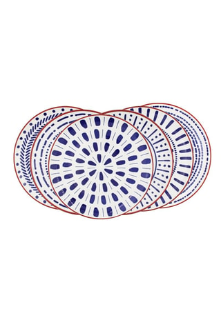 6 assiettes plates en porcelaine Santorin - 27 cm