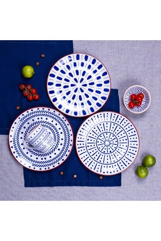 6 assiettes à dessert en porcelaine Santorin