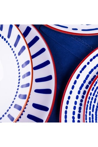 6 assiettes à dessert en porcelaine Santorin