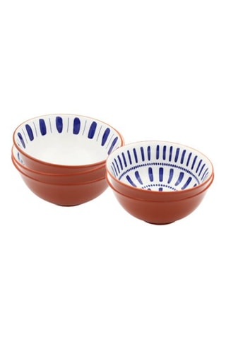 6 bols en porcelaine Santorin