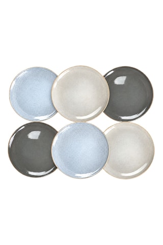 6 assiettes plates en porcelaine Zao - 26 cm