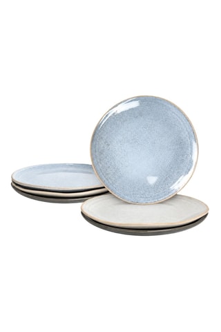 6 assiettes plates en porcelaine Zao - 26 cm