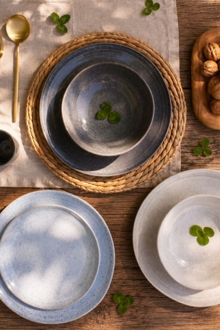 6 assiettes plates en porcelaine Zao - 26 cm