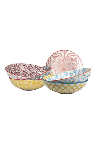6 assiettes creuses en porcelaine Sabae - 21 cm