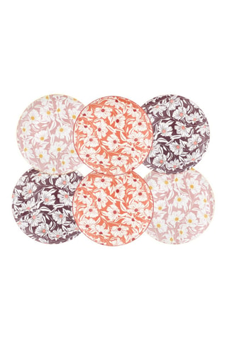 6 assiettes plates en porcelaine - 27 cm