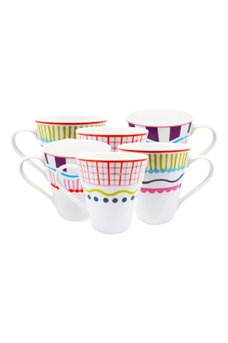 6 mugs en porcelaine - 34 cl