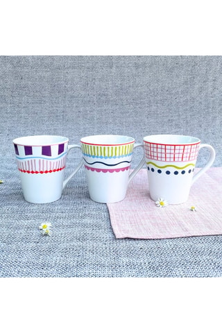 6 mugs en porcelaine - 34 cl