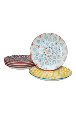 6 assiettes plates en porcelaine Sabae - 26,5 cm
