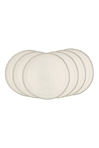 6 assiettes de service en céramique Coton
