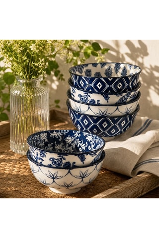 6 bols en porcelaine Majorelle - 55 cl