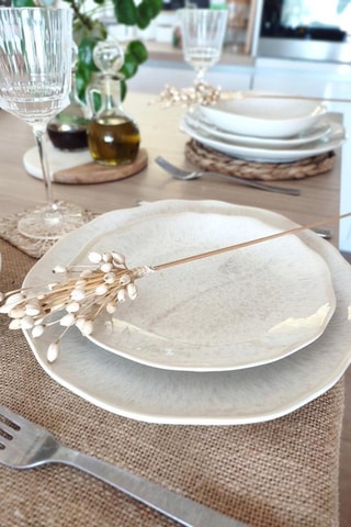 6 assiettes creuses en céramique Nuage - 20 cm