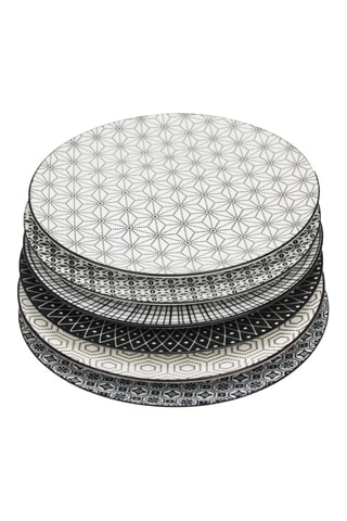 6 assiettes plates en porcelaine Komae - 26 cm