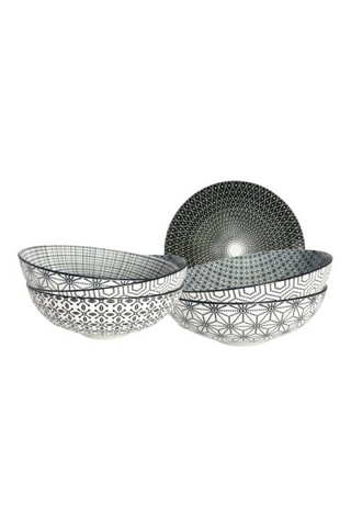 6 assiettes creuses en porcelaine Komae - 21 cm