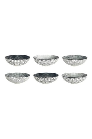 6 assiettes creuses en porcelaine Komae - 21 cm