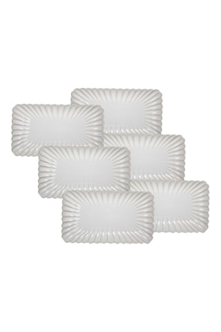 6 assiettes plates en céramique Blue Moon - 26 x 15 x 2,4 cm