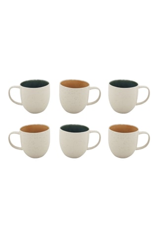 6 mugs en céramique émaillée Coralia - 31 cl