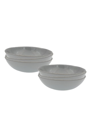 6 assiettes à creuses en céramique émaillée Galet - 18,8 cm
