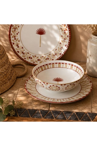 6 assiettes creuses en porcelaine Sabela - 21 cm