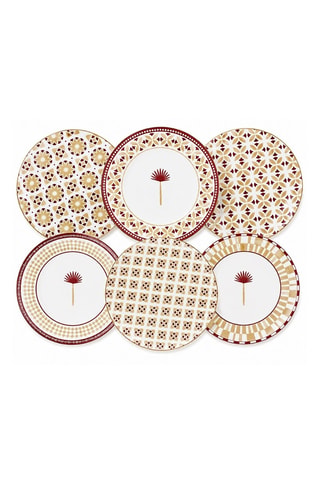 6 assiettes plates en porcelaine Sabela - 26 cm