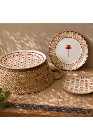 6 assiettes plates en porcelaine Sabela - 26 cm