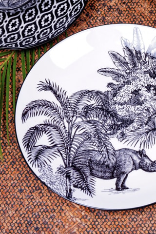 6 assiettes plates en porcelaine - 27 cm