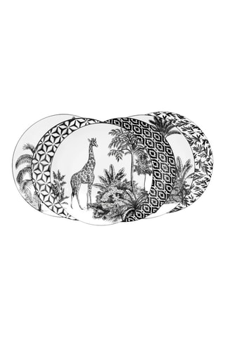 3 assiettes plates en porcelaine - 20 cm