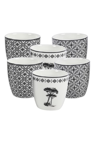 6 tasses à café en porcelaine Villa Les Pins - 20 cl