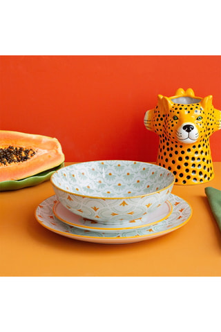 6 assiettes creuses en porcelaine Zoela - 21 cm