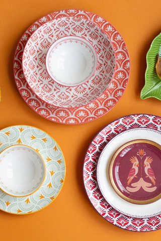 6 assiettes creuses en porcelaine Zoela - 21 cm