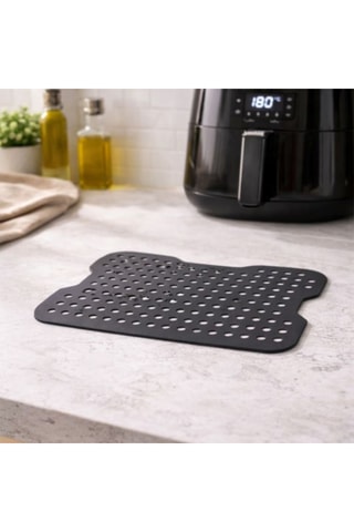 Tapis de cuisson rectangulaire pour Air fryer en silicone - 19,5 x 13 x 2 cm