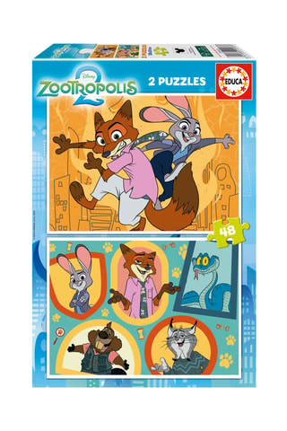 2 puzles Zootopia 2 - 2 x 48 piezas - Desde 4 años