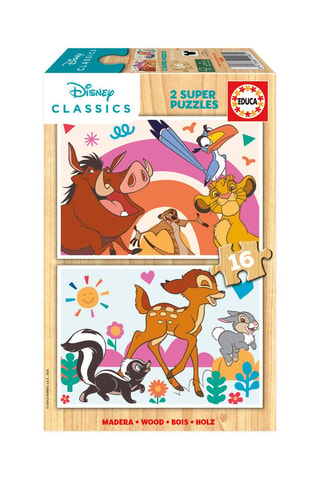 2 puzles Disney de madera - 2 x 16 piezas