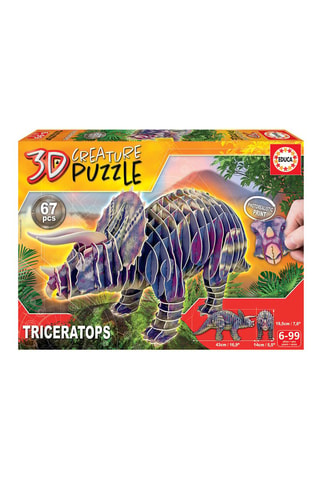 Puzle 3D Triceratops - 67 piezas - Desde 6 años