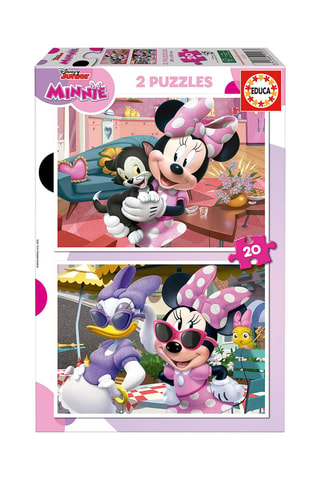 2 puzles Minnie con gato y Minnie y Daisy Disney - 2 x 20 piezas - Desde 3 años
