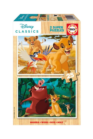 2 puzles de madera El Rey León Disney - 2 x 25 piezas