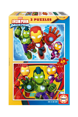 2 puzles Iron man & his awesome friends - 2 x 48 piezas - Desde 4 años