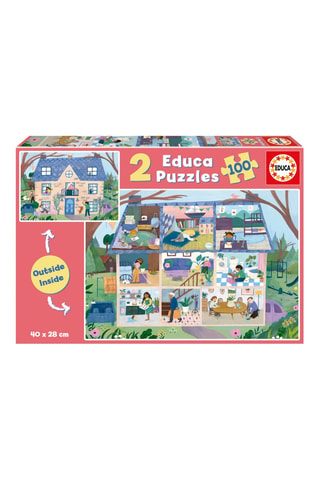 2 puzles Casa «outside/inside» -  2 x 100 piezas  -  Desde 6 años