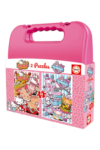 Maletín de 2 puzles Hello kitty & friends - 2 x 48 piezas - Desde 4 años