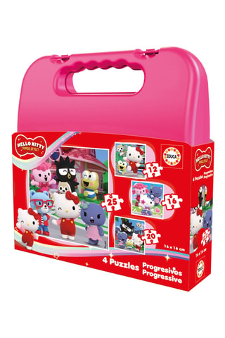 Maletín de 4 puzles progresivos hello kitty super style - 43 piezas - Desde 3 años