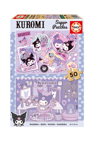 2 puzles Kuromi (madera) - 2 x 50 piezas - Desde 8 años