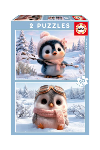 2 puzles Pingüinos adorables - 2 x 20 piezas - Desde 3 años