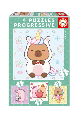 4 puzles Progresivos capybaras ®capyfun - 43 piezas - Desde 3 años