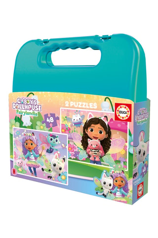 Maletín de 2 puzles Gabby's dollhouse - 2 x 48 piezas - Desde 4 años