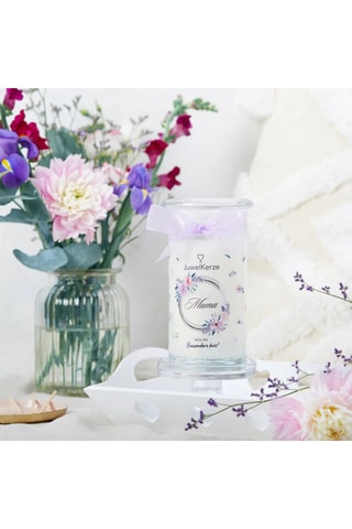 Vela perfumada y pulsera Mama, Weil du Besonders Bist - Flores frescas